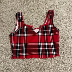 Plaid Red Women's Crop Top